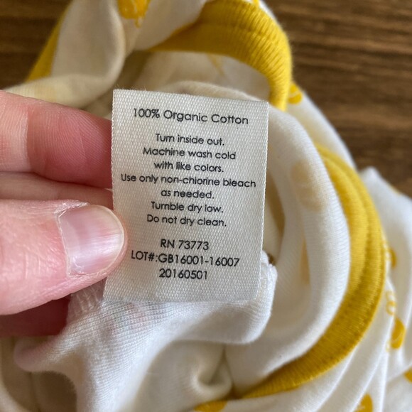 Giggle Organic Yellow Bee Romper 6-12 Months - Picture 9 of 9